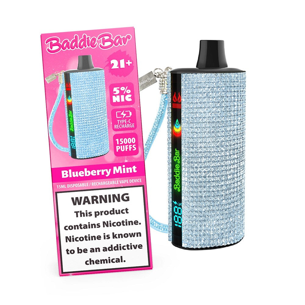 BADDIE BAR 5% NIC 15000PUFFS DISPOSABLE - BLUEBERRY MINT