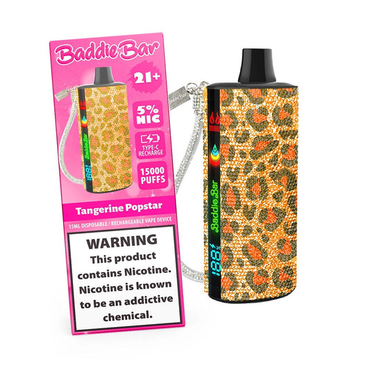 BADDIE BAR 5% NIC 15000PUFFS DISPOSABLE - TANGERINE POPSTAR