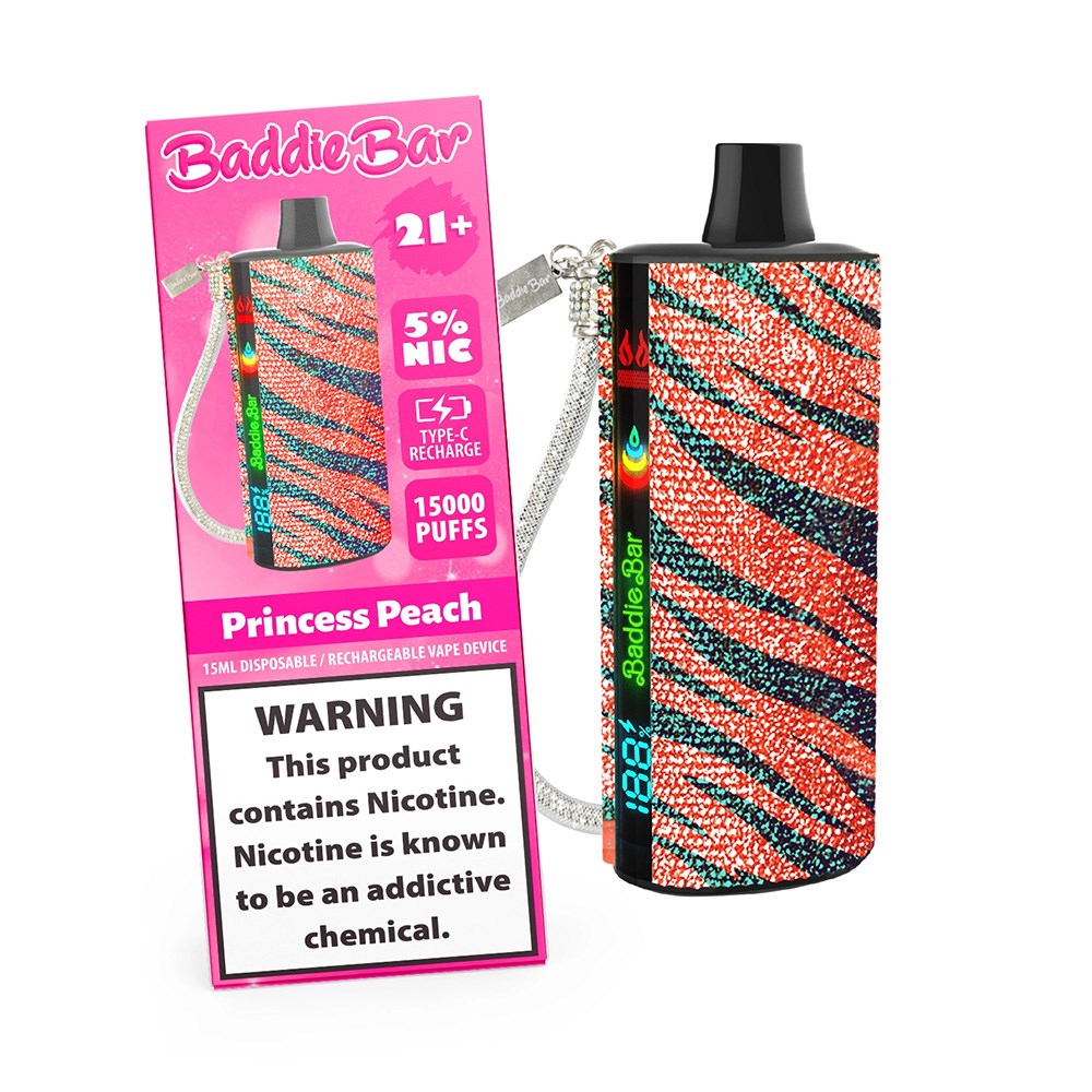 BADDIE BAR 5% NIC 15000PUFFS DISPOSABLE - PRINCESS PEACH