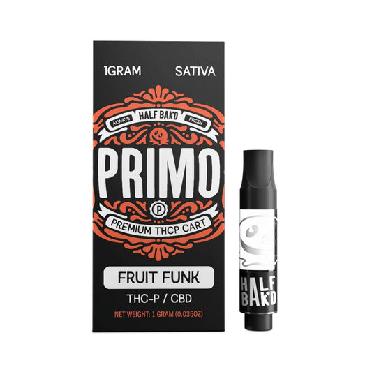 HALF BAK'D PRIMO THCP/CBD 1G CARTRIDGE SATIVA - FRUIT FUNK