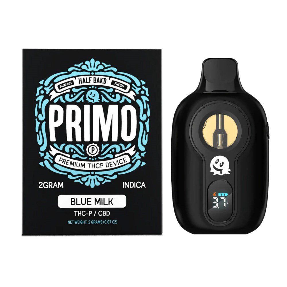 HALF BAK'D PRIMO THCP/CBD 2G DISPOSABLE INDICA - BLUE MILK