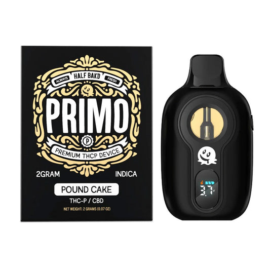 HALF BAK'D PRIMO THCP/CBD 2G DISPOSABLE INDICA - POUND CAKE