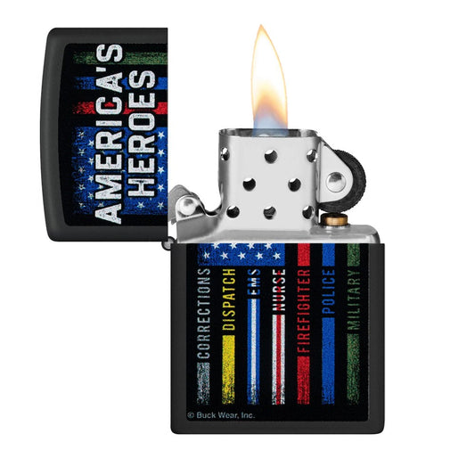 ZIPPO 218 BUCK WEAR AMERICAN HEROES DESIGN LIGHTER