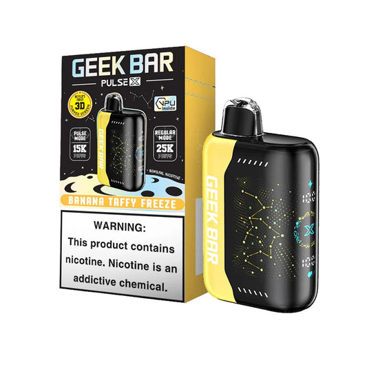 GEEK BAR PULSE X 5% NIC 25000 PUFFS DISPOSABLE - BANANA TAFFY FREEZE