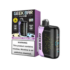 GEEK BAR PULSE X 5% NIC 25000 PUFFS DISPOSABLE - RASPBERRY PEACH LIME