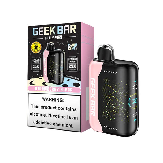 GEEK BAR PULSE X 5% NIC 25000 PUFFS DISPOSABLE - STRAWBERRY B-POP
