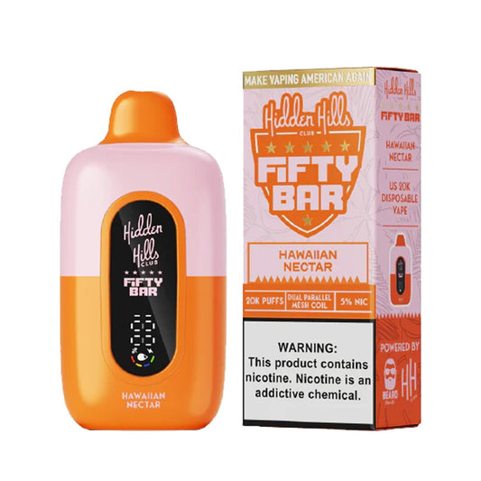 HIDDEN HILLS FIFTY BAR 5%NIC 20000PUFFS DISPOSABLE - HAWAIIAN NECTAR