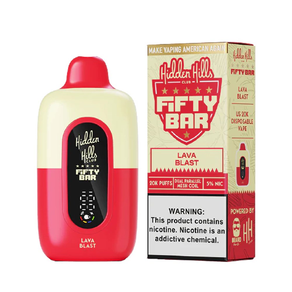 HIDDEN HILLS FIFTY BAR 5%NIC 20000PUFFS DISPOSABLE - LAVA BLAST