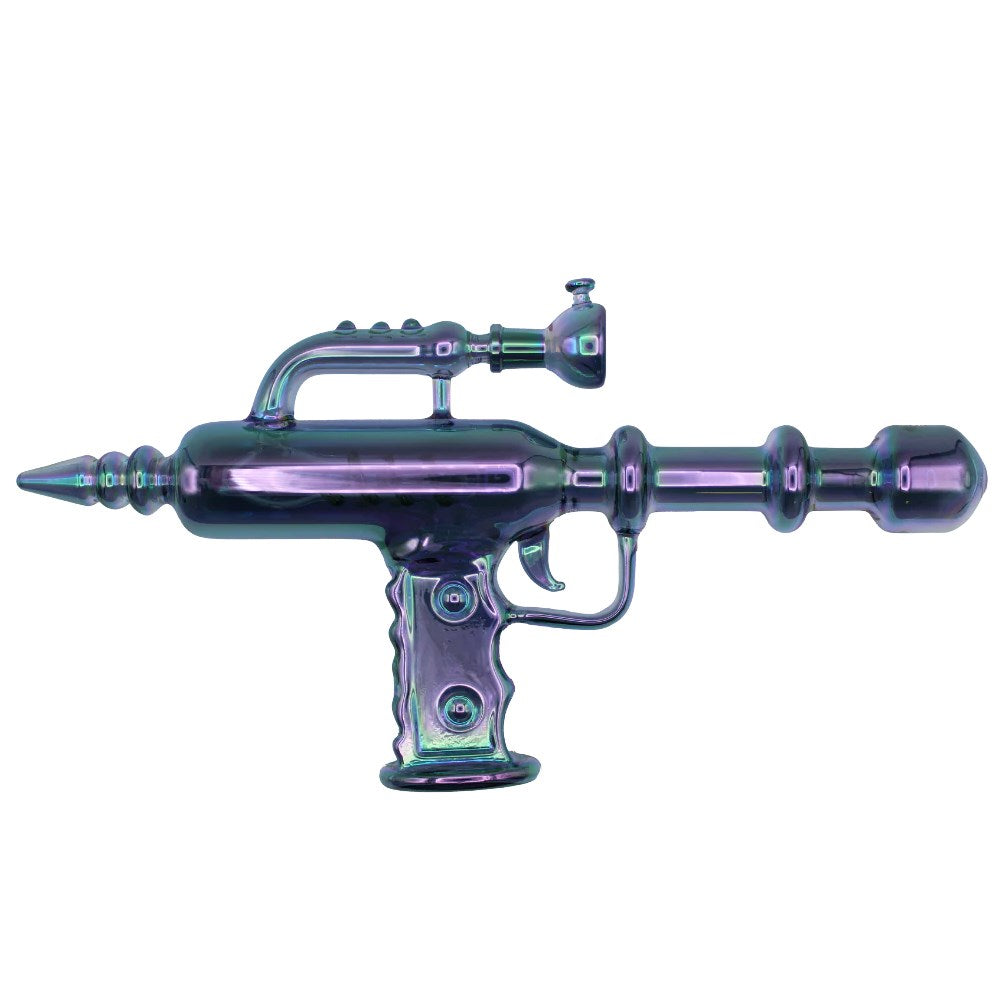 GET LOST RAY GUN GLASS WATER PIPE - RAINBOW