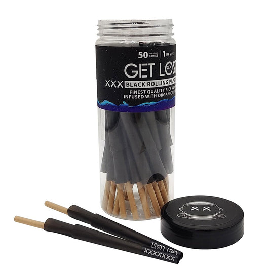 GET LOST BLACK 1 1/4" PRE ROLLED CONES