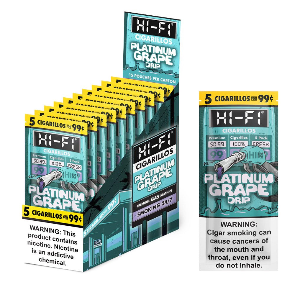 HI - FI CIGARILLOS WRAP 5CT/$0.99 - PLATINUM GRAPE DRIP