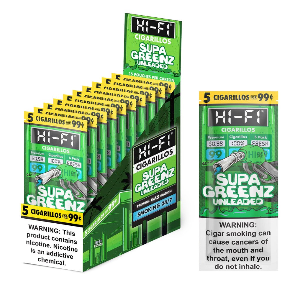 HI - FI CIGARILLOS WRAP 5CT/$0.99 - SUPA GREENZ UNLEADED