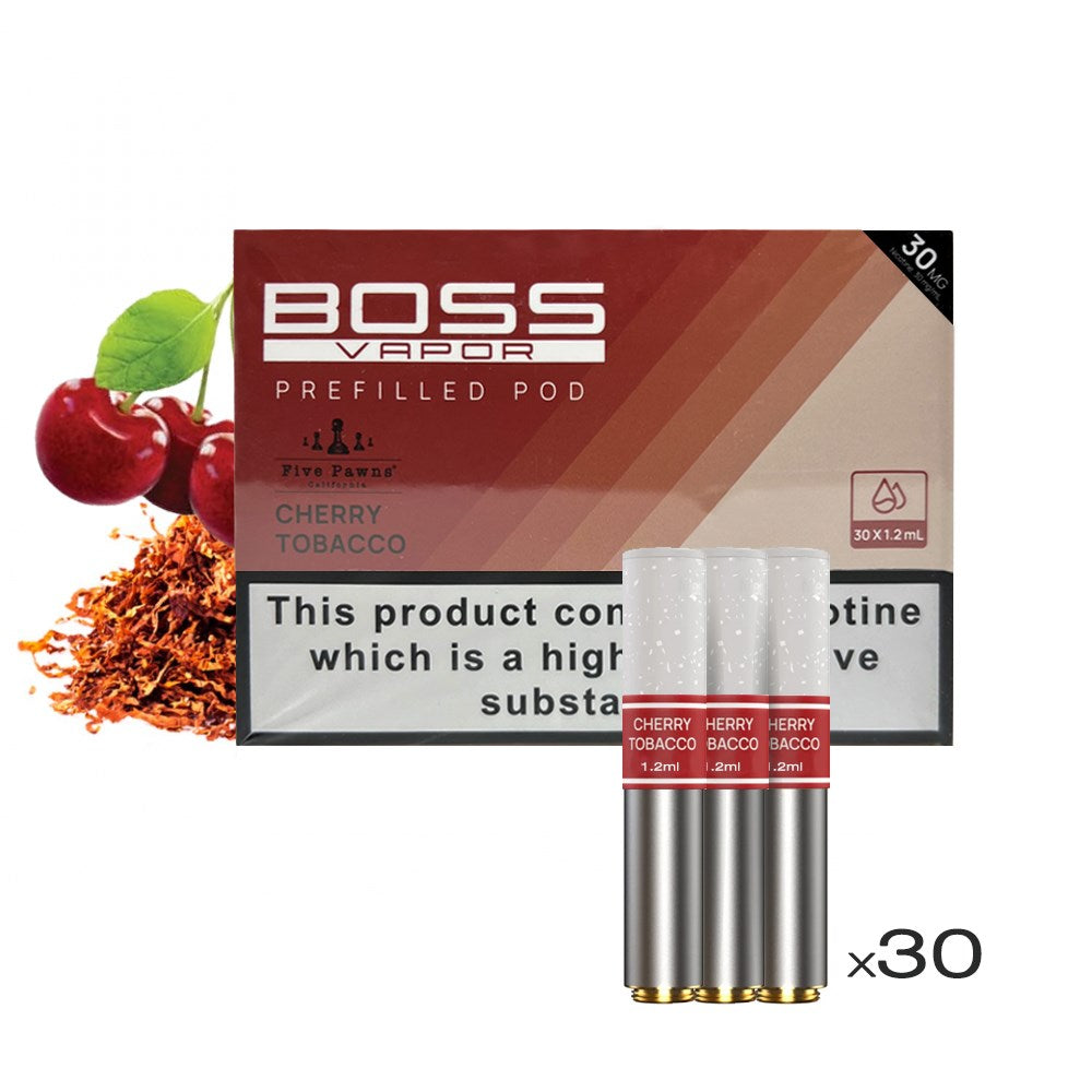 BOSS VAPOR ONE 30MG NIC PREFILLED POD - CHERRY TOBACCO