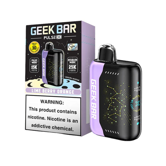 GEEK BAR PULSE X 5% NIC 25000 PUFFS DISPOSABLE - LIME BERRY ORANGE