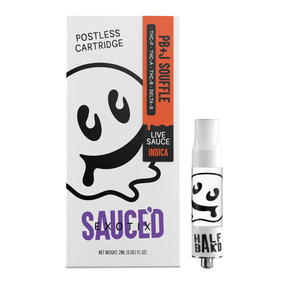 HALF BAK'D SAUCE'D EXOTIX THC-P 2G CARTRIDGE INDICA - PB&J SOUFFLE