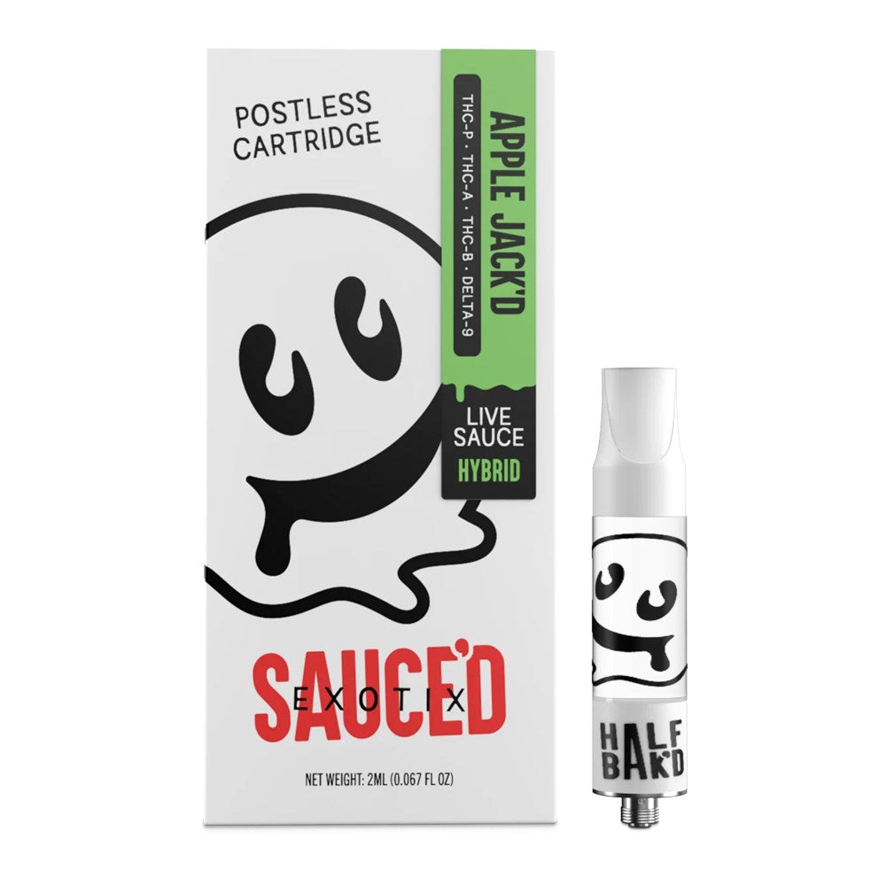 HALF BAK'D SAUCE'D EXOTIX THC-P 2G CARTRIDGE HYBRID - APPLE JACK'D