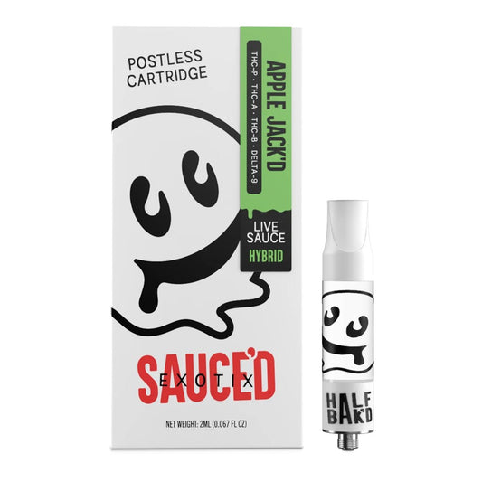 HALF BAK'D SAUCE'D EXOTIX THC-P 2G CARTRIDGE HYBRID - APPLE JACK'D
