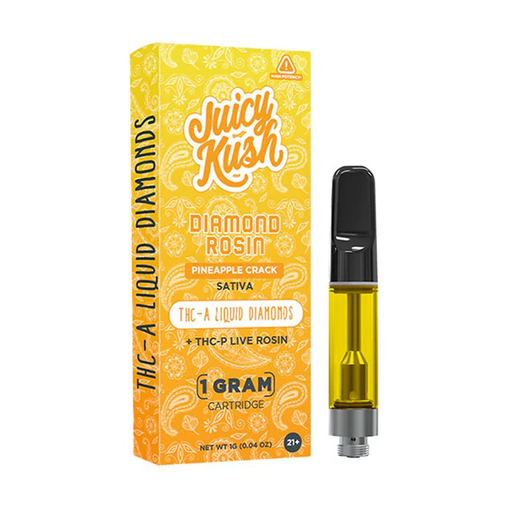 JUICY KUSH THCA/THCP /D8 LIVE RESIN 1G CARTRIDGE SATIVA - PINEAPPLE CRACK