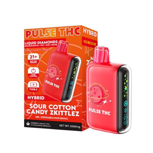 PULSE THCA BLEND 5ML DISPOSABLE SATIVA - SOUR COTTON CANDY SKITTLEZ