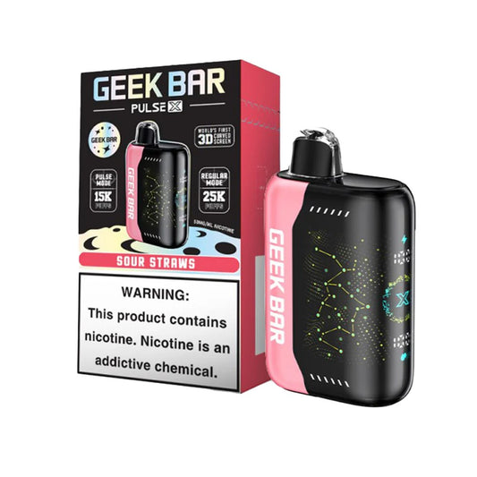 GEEK BAR PULSE X 5% NIC 25000 PUFFS DISPOSABLE - SOUR STRAWS