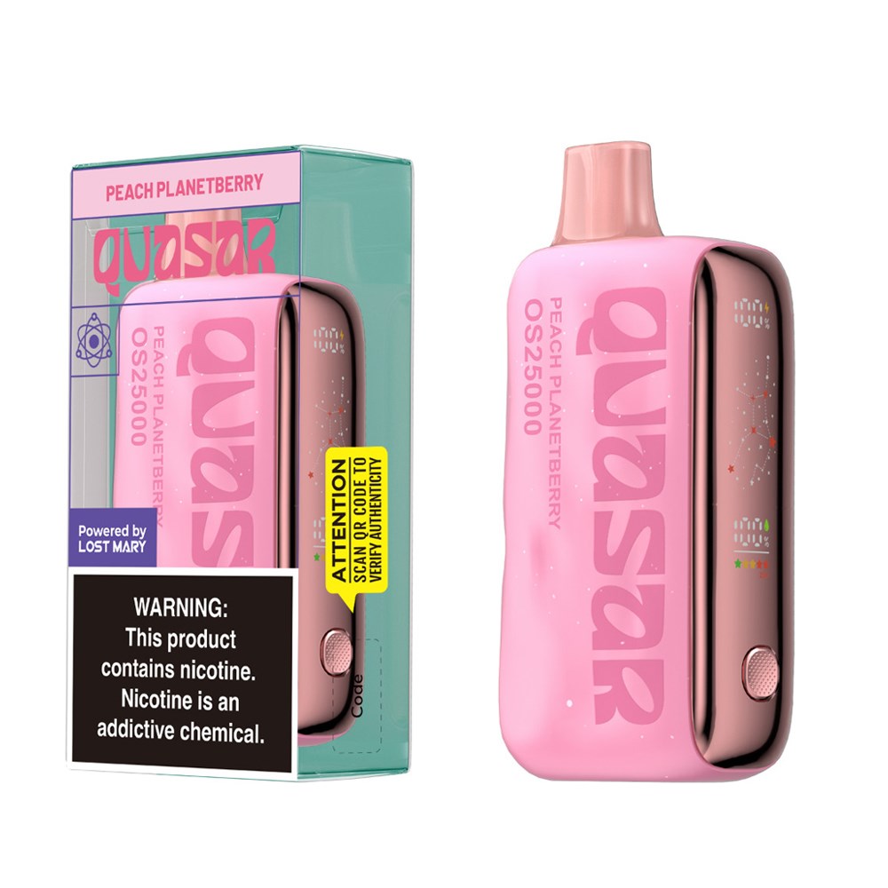 QUASAR 5%NIC OS25000 DISPOSABLE - PEACH PLANETBERRY