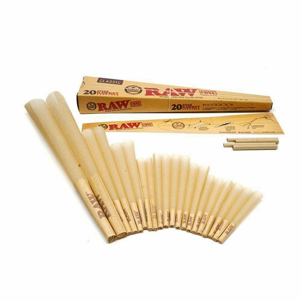 RAW CLASSIC PREROLLED 20CT CONE RAWKET LAUNCHER