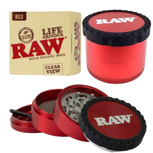 RAW CLEAR MODULAR REBUILDABLE GRINDER - RED