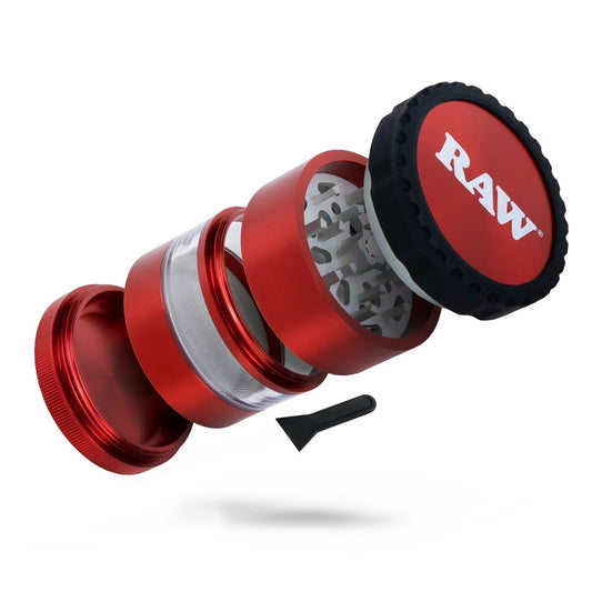 RAW CLEAR MODULAR REBUILDABLE GRINDER - RED
