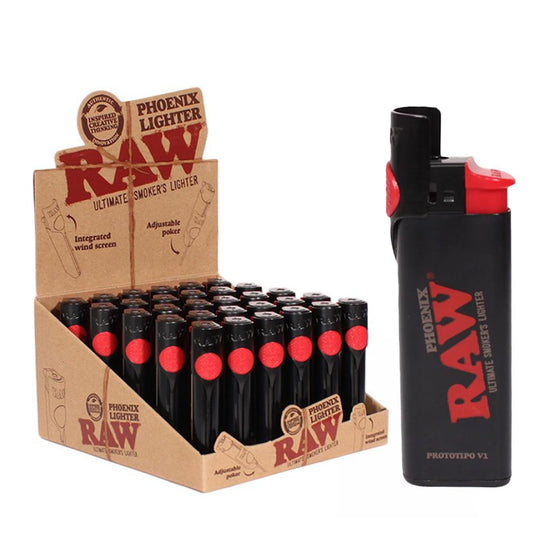 RAW PHOENIX LIGHTER W/ WIND BLOCKER - BLACK