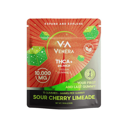 VENERA D9/THCP/THCA VEGAN 10000MG GUMMIES - SOUR CHERRY LIMEADE