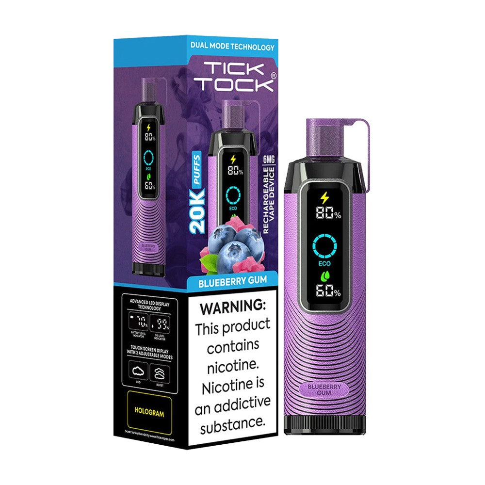 TICKTOCK 5% NIC 20K PUFFS DISPOSABLE - BLUEBERRY GUM