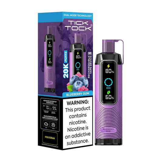 TICKTOCK 5% NIC 20K PUFFS DISPOSABLE - BLUEBERRY GUM