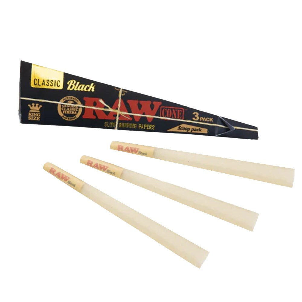RAW CLASSIC BLACK 3PK KS CONE