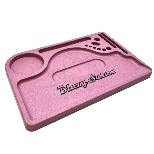 BLAZY SUSAN HEMP ROLLING TRAYS - PINK