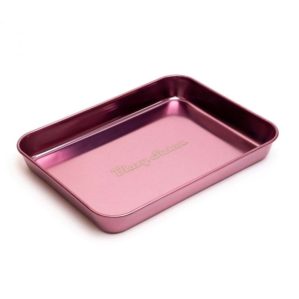 BLAZY SUSAN STAINLESS METAL TRAY - PURPLE