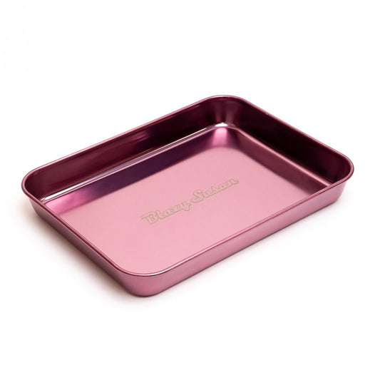 BLAZY SUSAN STAINLESS METAL TRAY - PURPLE