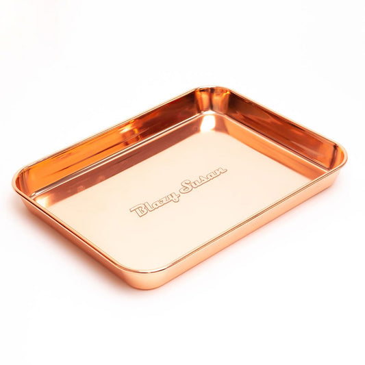 BLAZY SUSAN STAINLESS METAL TRAY - ROSE GOLD