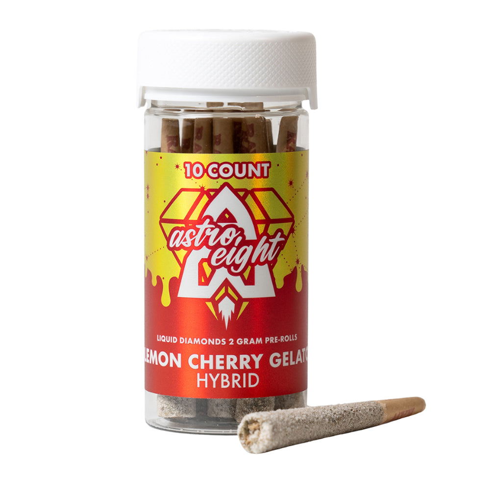 ASTRO EIGHT THCA/LIQUID DIAMONDS 2G PRE ROLLS HYBRID - LEMON CHERRY GELATO