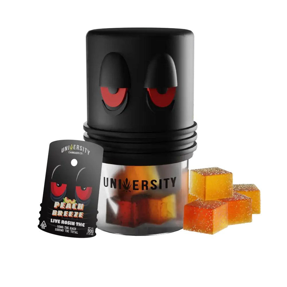 UNIVERSITY LIVE ROSIN THC 1000MG GUMMIES- PEACH BREEZE