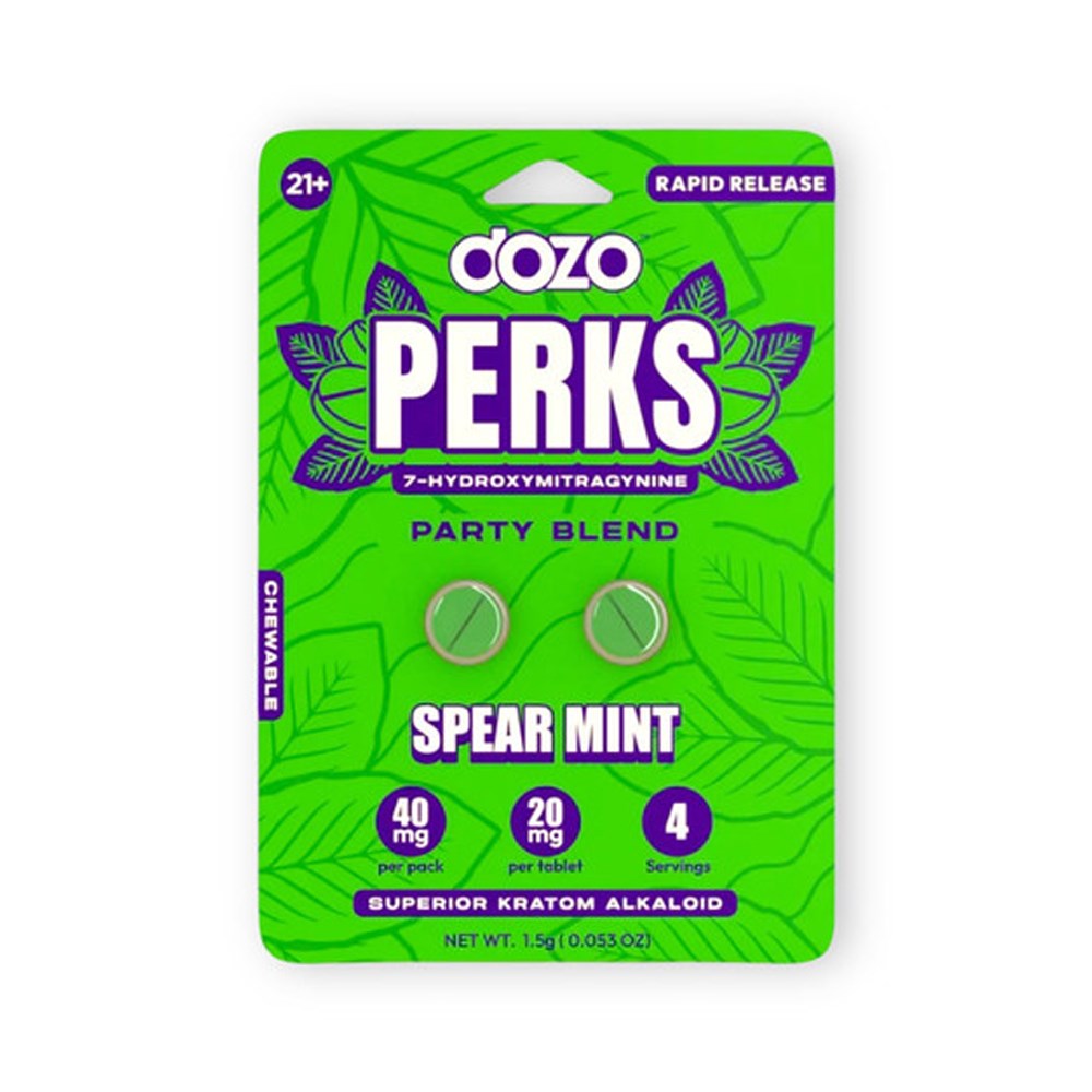DOZO PERKS 7OHM PARTY BLEND 2CT PILLS - SPEAR MINT