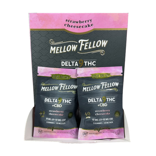 MELLOW FELLOW M FUSION D9/CBD 40MG 2CT GUMMIES - STRAW CHEESECAKE