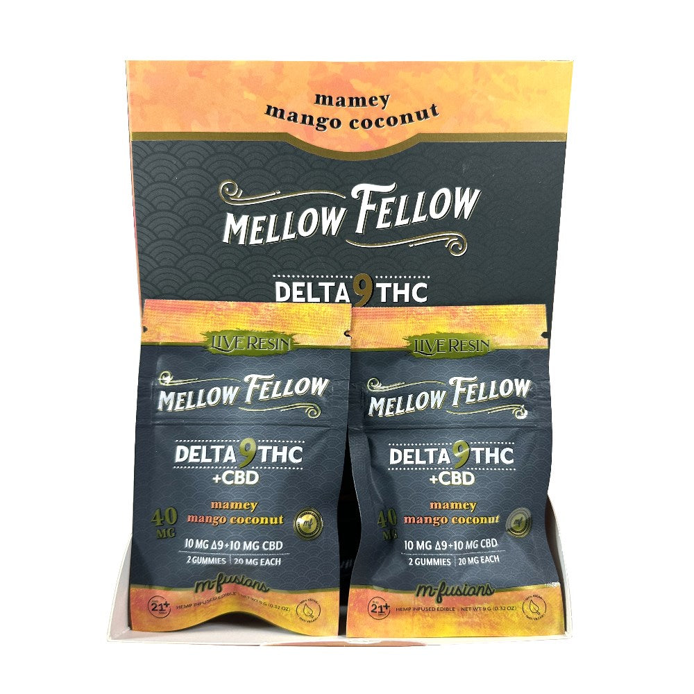 MELLOW FELLOW M FUSION D9/CBD 40MG 2CT GUMMIES - MAMEY MANGO COCONUT