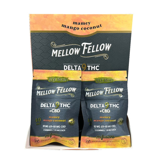 MELLOW FELLOW M FUSION D9/CBD 40MG 2CT GUMMIES - MAMEY MANGO COCONUT