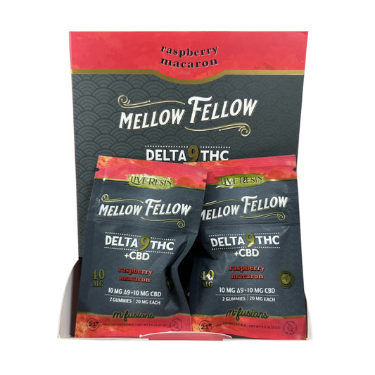MELLOW FELLOW M FUSION D9/CBD 40MG 2CT GUMMIES - RASP MACARON