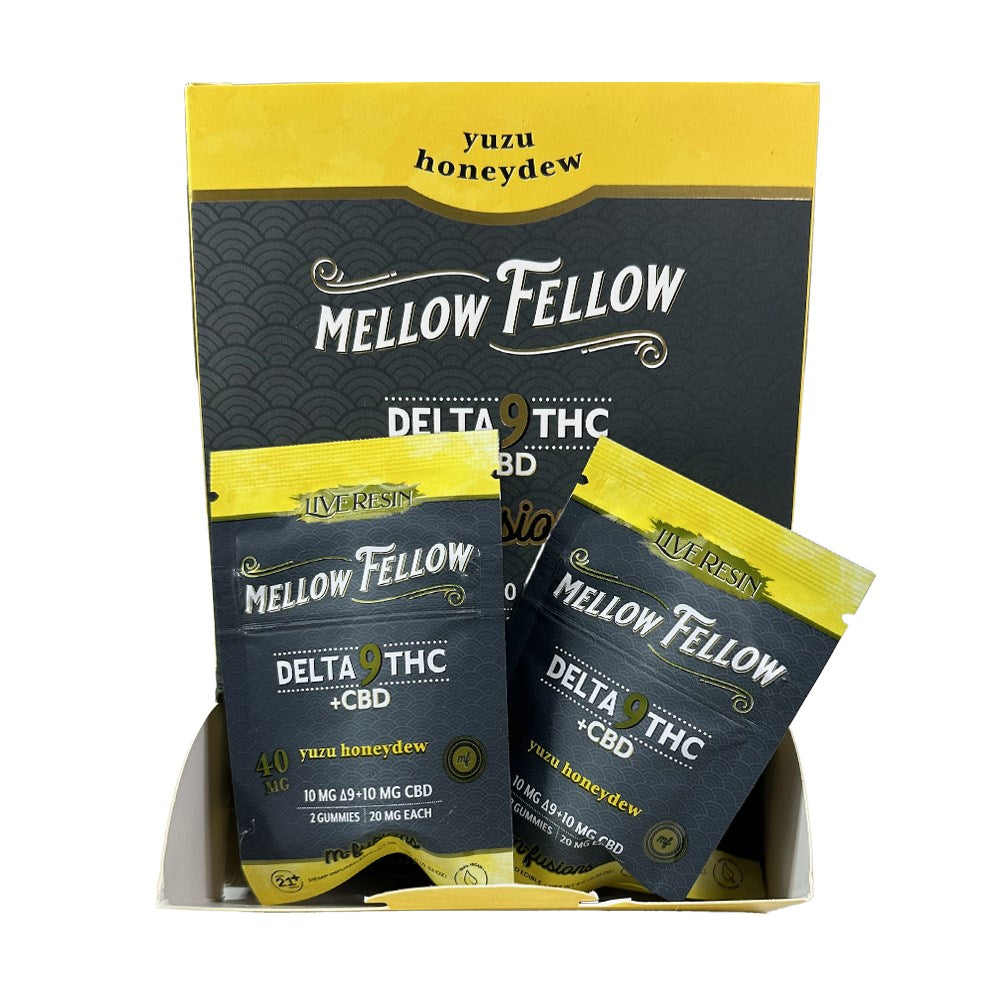 MELLOW FELLOW M FUSION D9/CBD 40MG 2CT GUMMIES - YUZU HONEYDEW