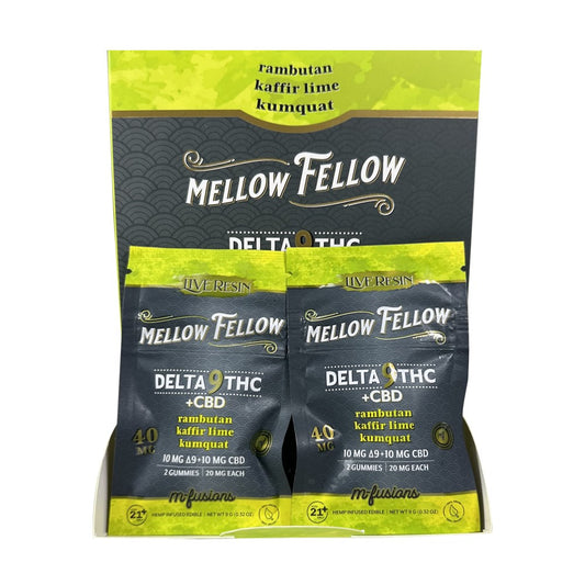 MELLOW FELLOW M FUSION D9/CBD 40MG 2CT GUMMIES - KAFFIR LIME
