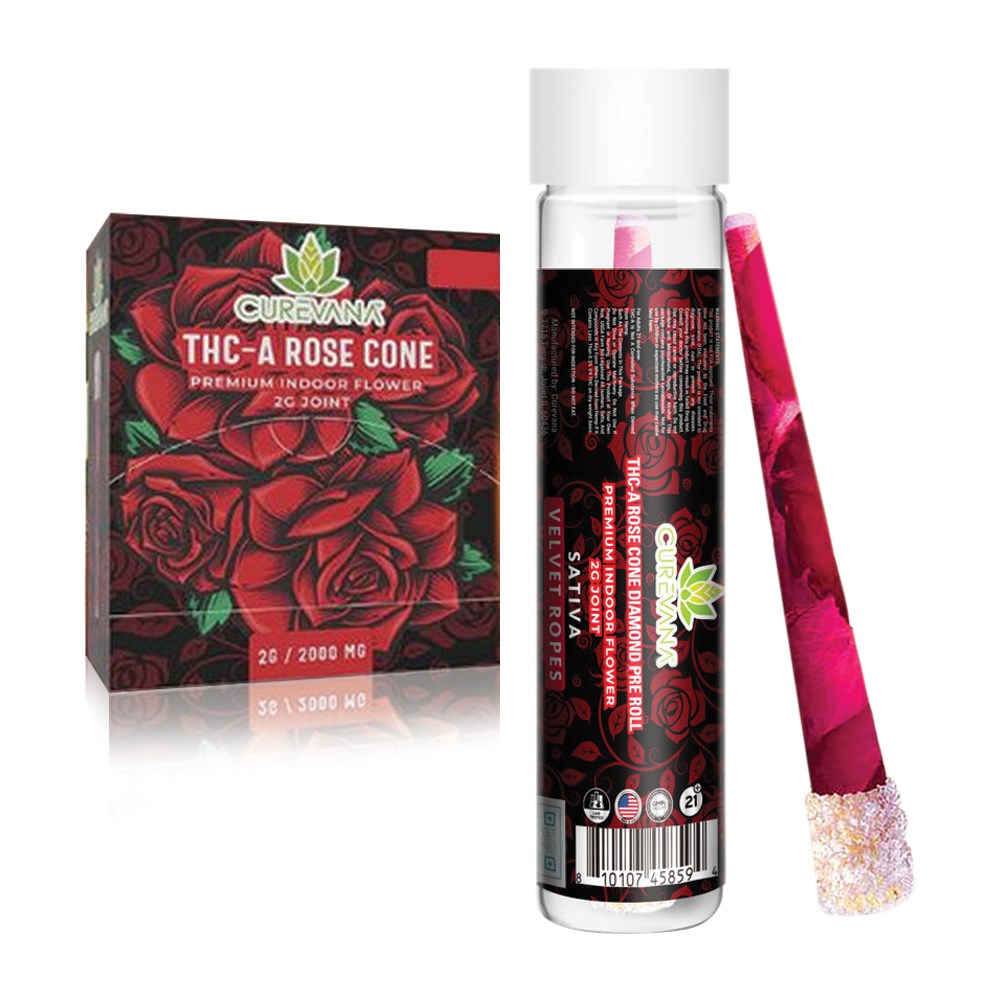 CUREVANA THCA 2G ROSE CONE PREROLLS SATIVA - VELVET ROSE
