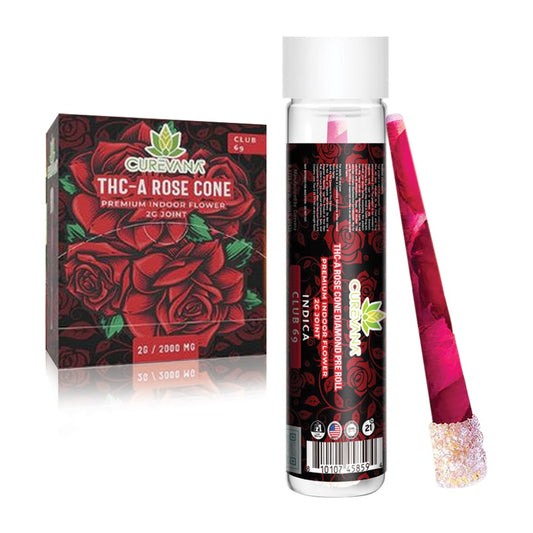 CUREVANA THCA 2G ROSE CONE PREROLLS INDICA - CLUB 69