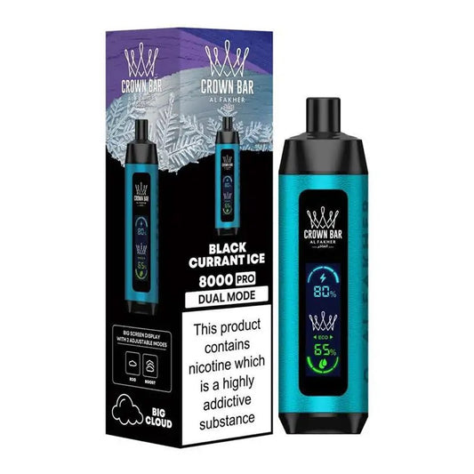 ALFAKHER CROWN BAR PLUS 5% NIC 8000 PUFFS - BLACK CURRANT ICE