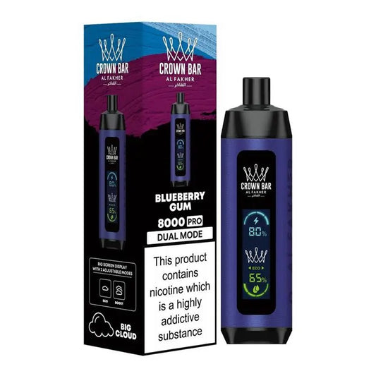 ALFAKHER CROWN BAR PLUS 5% NIC 8000 PUFFS - BLUEBERRY GUM